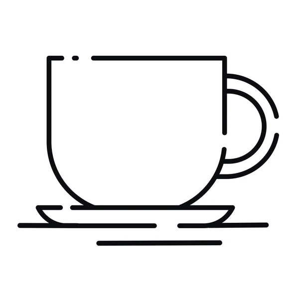 Изолированный Контур Чашки Кофе Офисная Иконка Питания Векторная Иллюстрация — стоковый вектор