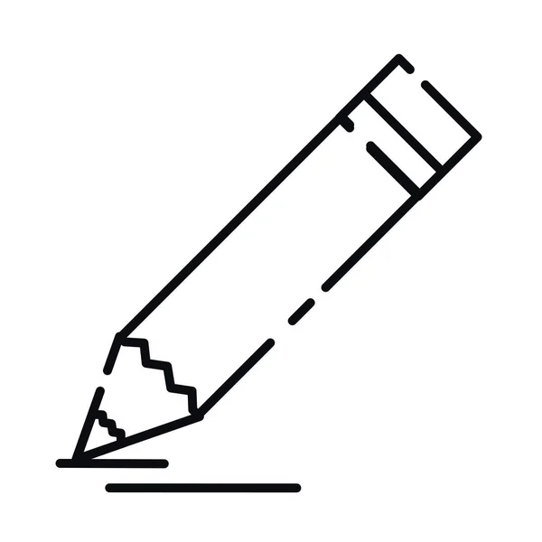 Isolé Contour Crayon Icône Fournitures Bureau Illustration Vectorielle — Image vectorielle