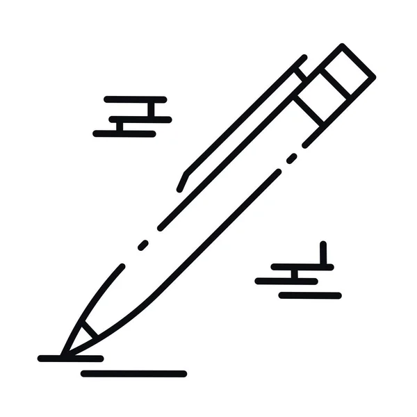 Изолированный Контур Ручки Офисная Иконка Питания Векторная Иллюстрация — стоковый вектор