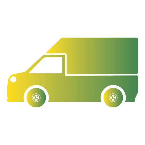 Μεμονωμένο Χρωματισμένο Εικονίδιο Φορτηγό Επίπεδη Σχεδίαση Διανυσματική Απεικόνιση — Διανυσματικό Αρχείο