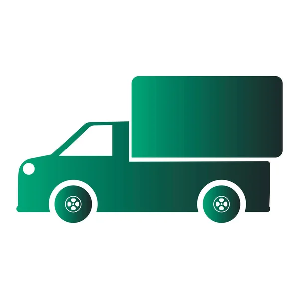 Μεμονωμένο Χρωματισμένο Εικονίδιο Φορτηγό Επίπεδη Σχεδίαση Διανυσματική Απεικόνιση — Διανυσματικό Αρχείο