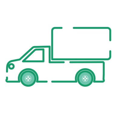 İzole edilmiş kamyon simgesi Renkli ana hatlı Vektör illüstrasyonu