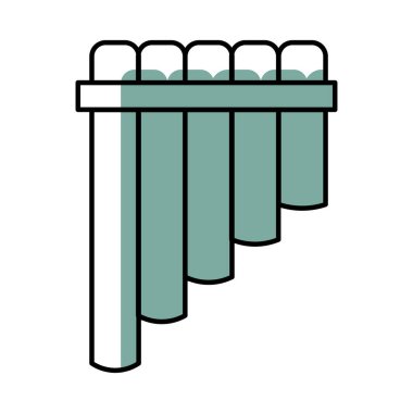 İzole edilmiş renkli çocuklar flüt ikonu vektör illüstrasyonunun taslağı