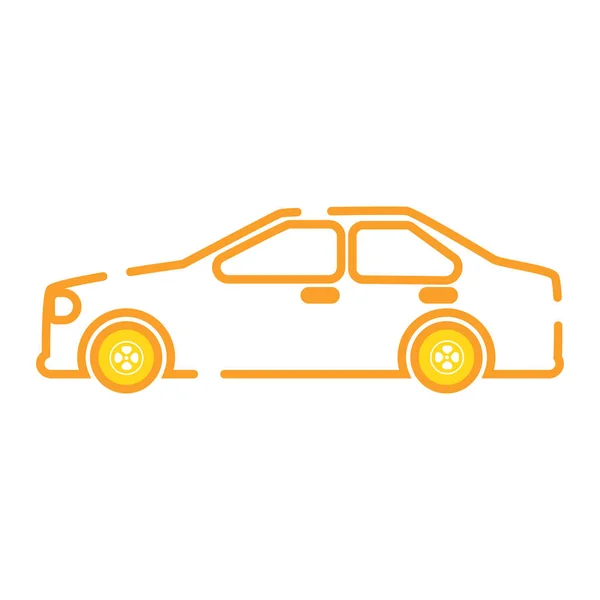 Μεμονωμένο Εικονίδιο Αυτοκινήτου Χρωματισμένο Περίγραμμα Διανυσματική Απεικόνιση — Διανυσματικό Αρχείο