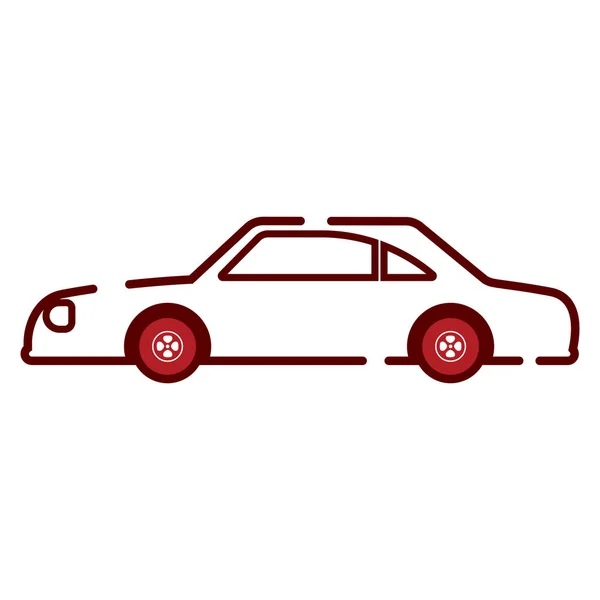 Ikon Mobil Terisolasi Garis Luar Gambar Vektor Berwarna - Stok Vektor