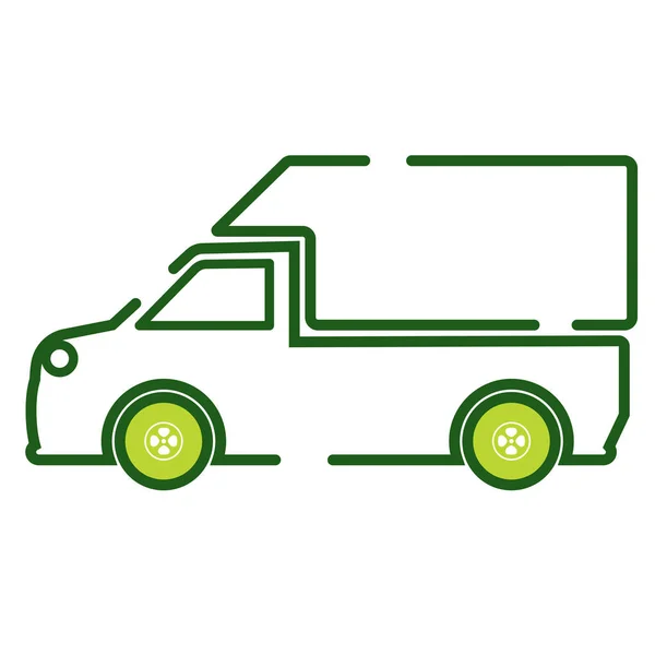 Μεμονωμένο Εικονίδιο Φορτηγό Χρωματισμένο Περίγραμμα Διανυσματική Απεικόνιση — Διανυσματικό Αρχείο
