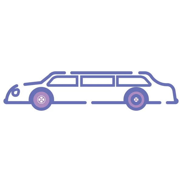 Isolée Icône Limousine Contour Coloré Illustration Vectorielle — Image vectorielle