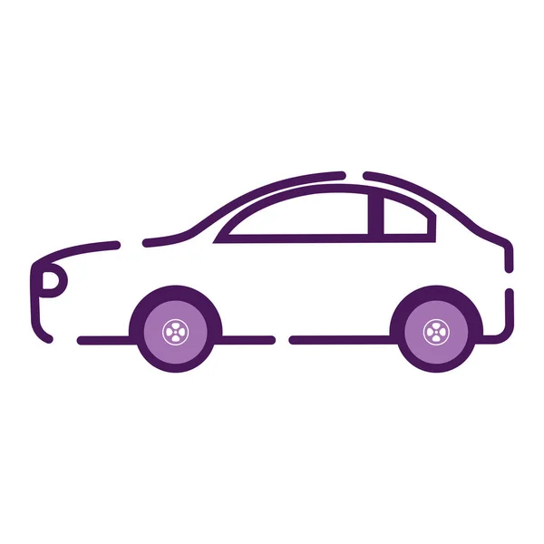 Isolated Car Icon Colored Outline Vector Illustration — Stock Vector