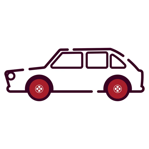 Ikon Mobil Terisolasi Garis Luar Gambar Vektor Berwarna - Stok Vektor