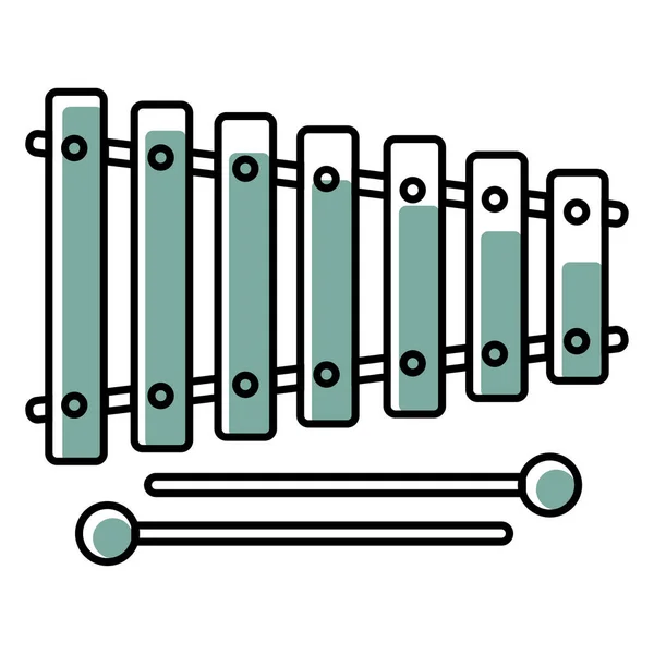 Isolé Enfants Couleur Croquis Xylophone Icône Illustration Vectorielle — Image vectorielle