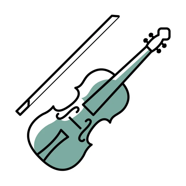 Isolado Colorido Crianças Esboço Violino Ícone Vector Ilustração — Vetor de Stock
