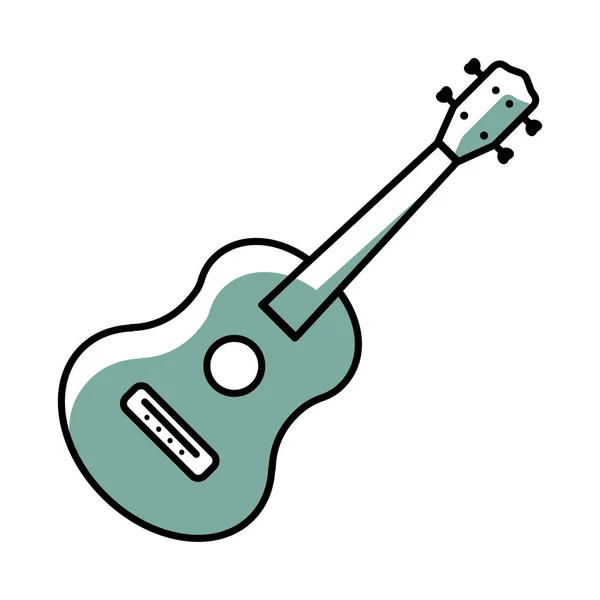 Isolado Colorido Crianças Esboço Guitarra Ícone Vector Ilustração — Vetor de Stock