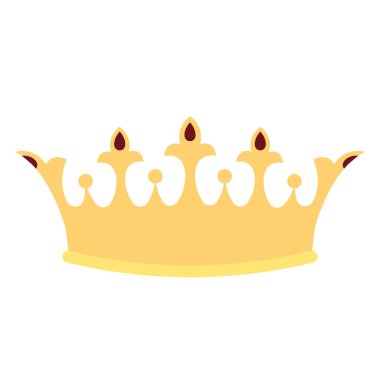 Isolated colored king or queen golden crown icon Vector illustration