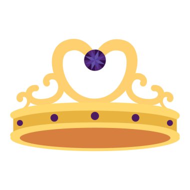Isolated colored king or queen golden crown icon Vector illustration