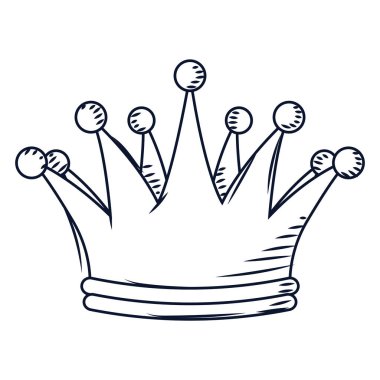 Altın taç ikonu Vektör illüstrasyonunun izole edilmiş bir çizimi