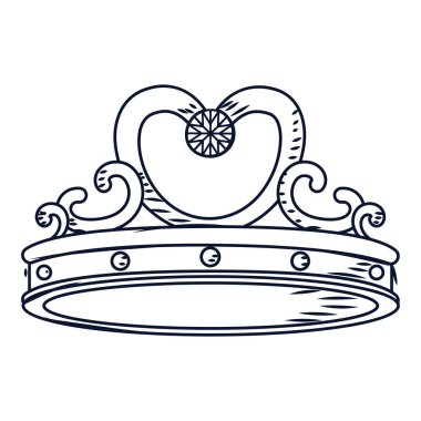 Altın taç ikonu Vektör illüstrasyonunun izole edilmiş bir çizimi