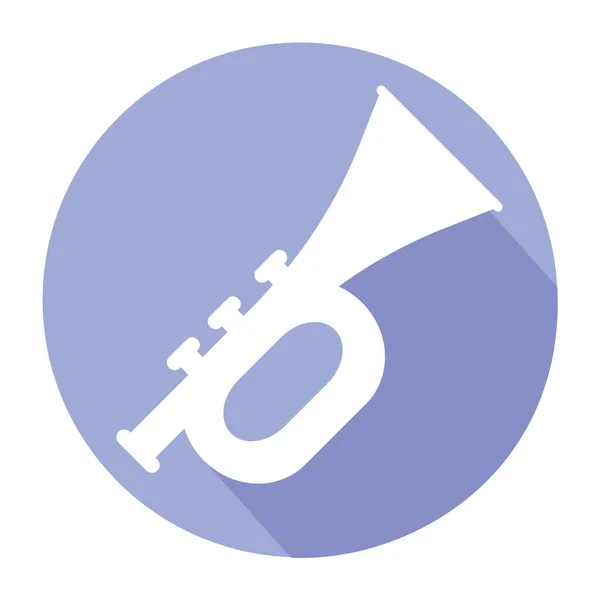 Icono Trompeta Aislado Diseño Plano Instrumento Musical Ilustración Vectorial — Archivo Imágenes Vectoriales