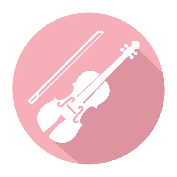 絶縁型バイオリン アイコンフラットデザイン楽器ベクトルイラスト — ストックベクタ
