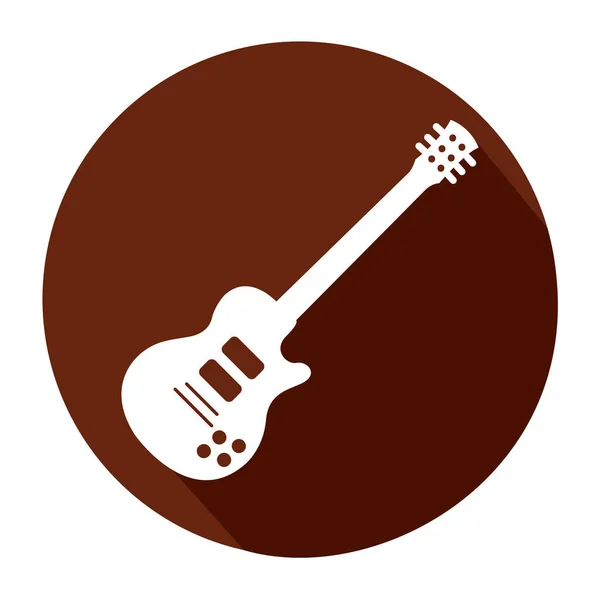 Icono Guitarra Aislada Diseño Plano Instrumento Musical Ilustración Vectorial — Archivo Imágenes Vectoriales