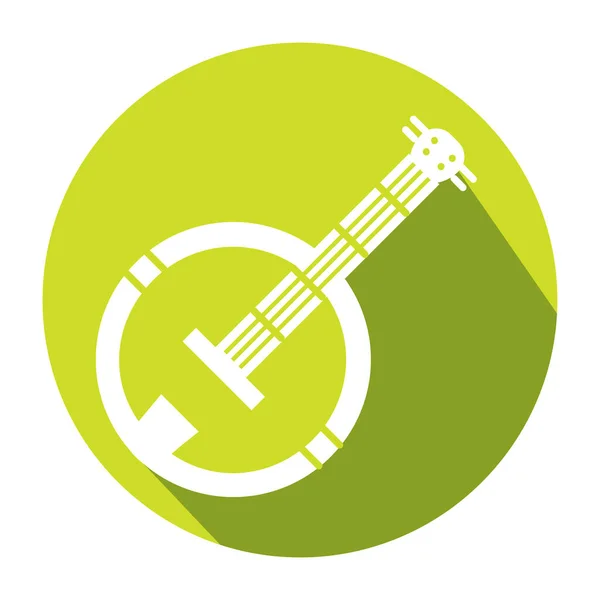 Ícone Banjo Isolado Design Plano Instrumento Musical Ilustração Vetorial — Vetor de Stock