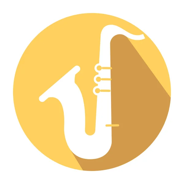 Ícone Saxofone Isolado Design Plano Instrumento Musical Ilustração Vetorial —  Vetores de Stock