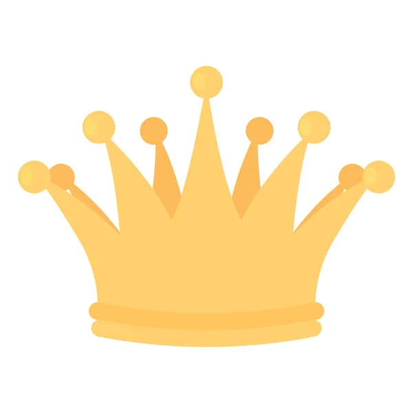 Zole Edilmiş Renkli Kral Veya Kraliçe Altın Taç Ikonu Vektör — Stok Vektör