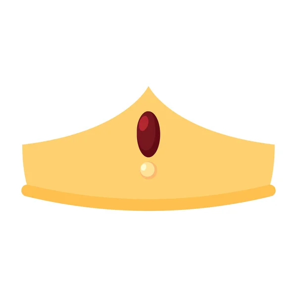 Μεμονωμένο Χρωματιστό Βασιλιά Βασίλισσα Χρυσή Εικόνα Στέμμα Διάνυσμα Εικονογράφηση — Διανυσματικό Αρχείο