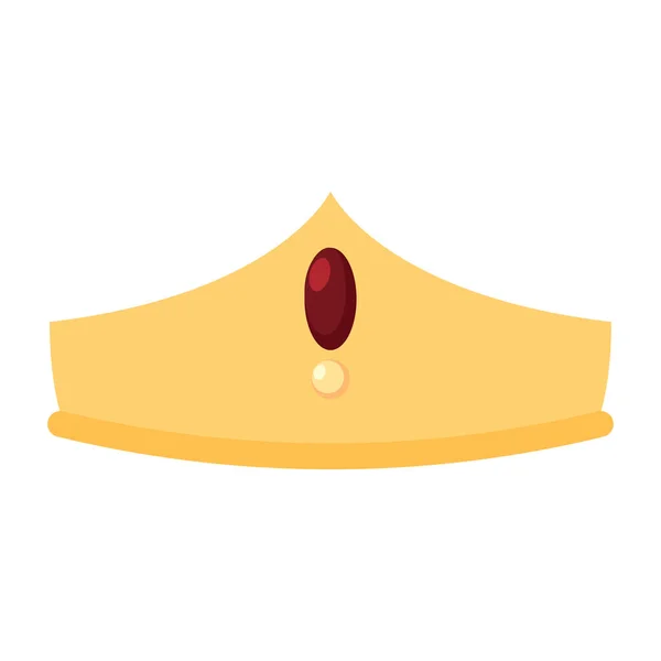 Isolated Colored King Queen Golden Crown Icon Vector Illustration — Stockvektor