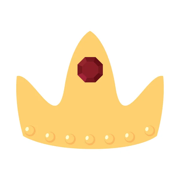 Isolado Colorido Rei Rainha Dourado Coroa Ícone Vector Ilustração —  Vetores de Stock