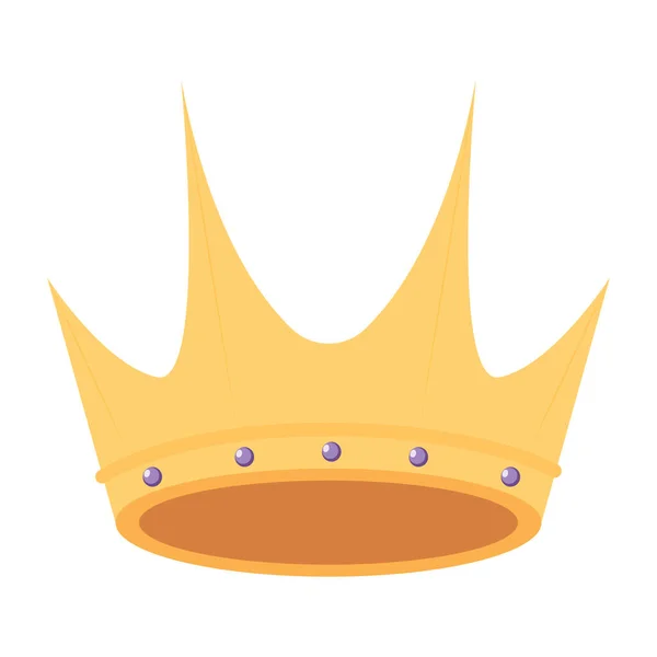 Isolated Colored King Queen Golden Crown Icon Vector Illustration — Vetor de Stock