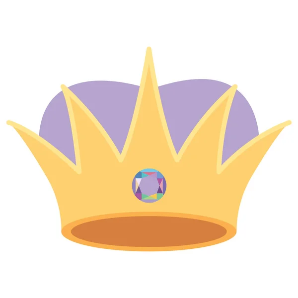 Isolated Colored King Queen Golden Crown Icon Vector Illustration — Stock Vector