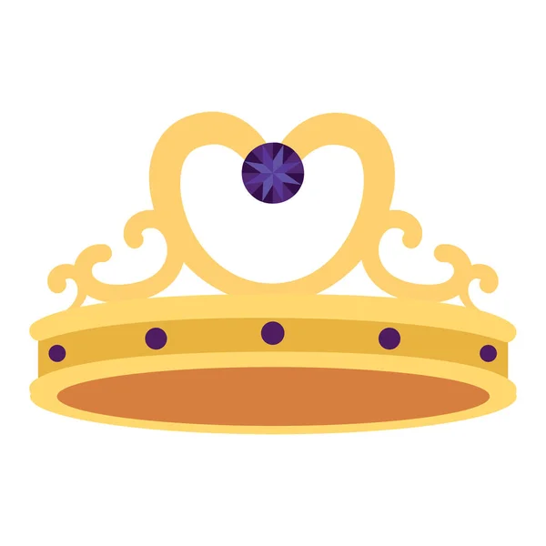 Isolated Colored King Queen Golden Crown Icon Vector Illustration — Stockový vektor