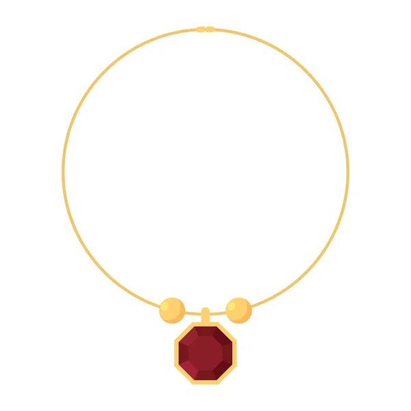 宝石で隔離されたカラーネックレスのアイコンベクトルイラスト — ストックベクタ