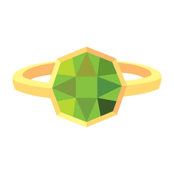 Μεμονωμένο Χρωματιστό Εικονίδιο Δακτυλίου Διαμάντι Διανυσματική Απεικόνιση — Διανυσματικό Αρχείο