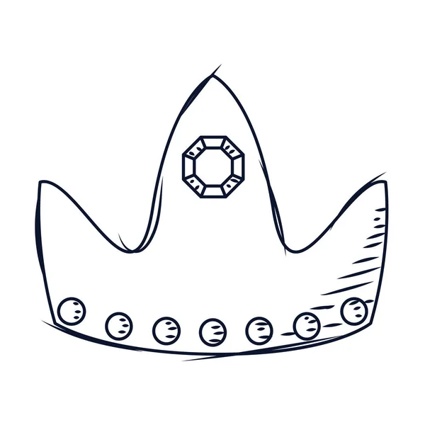Esbozo Aislado Icono Corona Dorada Ilustración Vectorial — Vector de stock