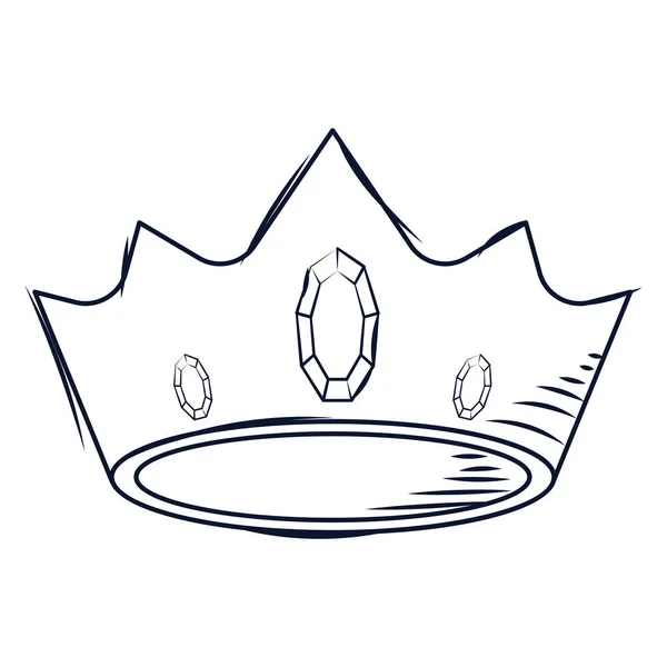 黄金の王冠のアイコンの孤立スケッチベクトルイラスト — ストックベクタ