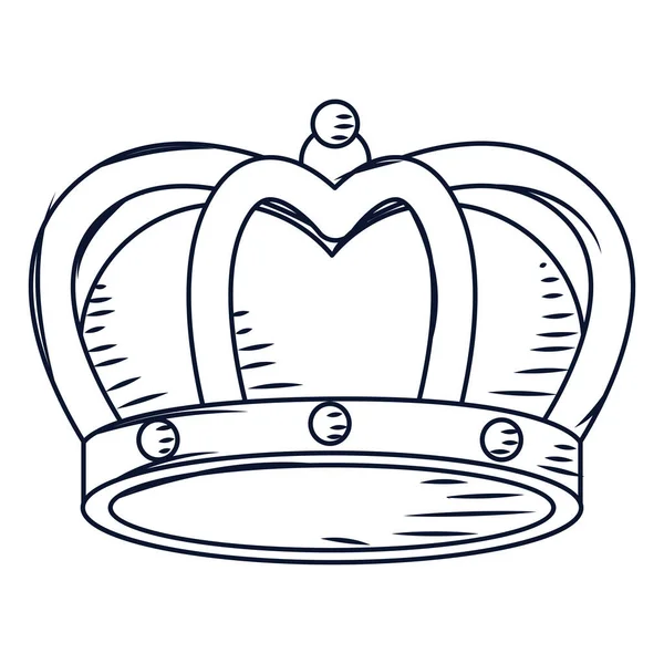 黄金の王冠のアイコンの孤立スケッチベクトルイラスト — ストックベクタ