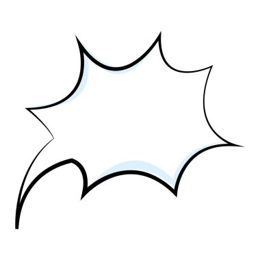 Isolated empty comic speech bubble Vector illustration