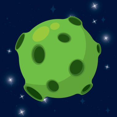 Soyut renkli bilim kurgu gezegen ikonu Vektör illüstrasyonu