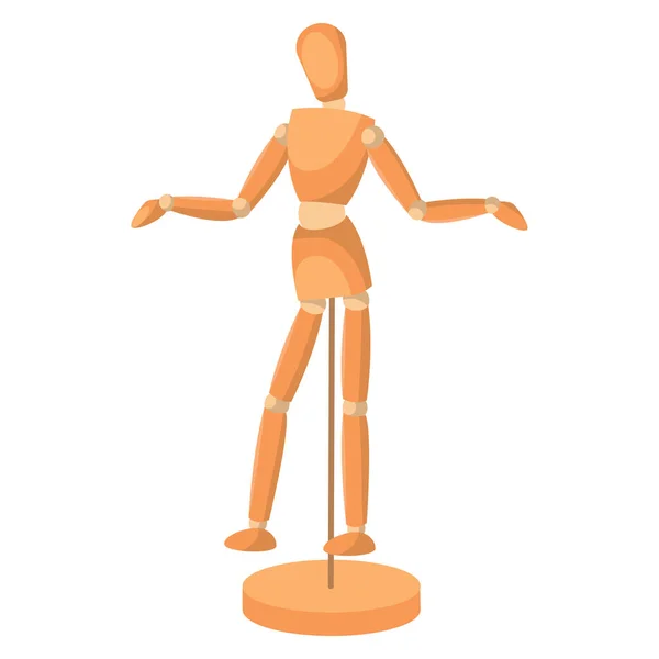 孤立的彩色木制人体模型图标矢量插图 — 图库矢量图片