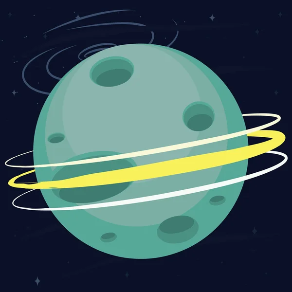 Izolat Abstract Colorate Scifi Planeta Icoana Vector Ilustrare — Vector de stoc