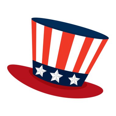 İzole edilmiş ABD geleneksel şapka ikonu Vektör illüstrasyonu