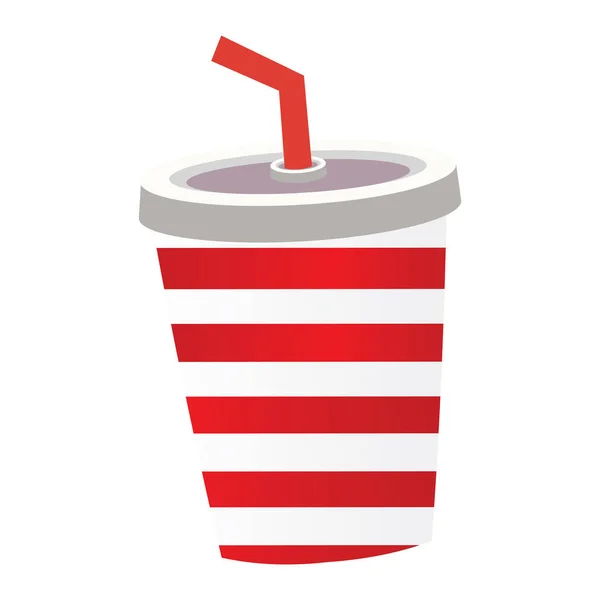 Isolated Colored Striped Soda Cup Icon Vector Illustration — Stock Vector