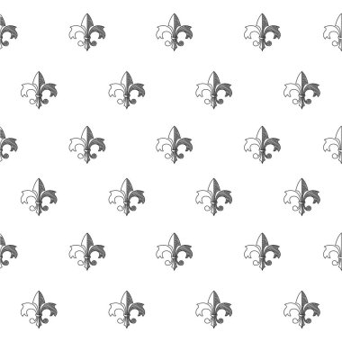 Lys çiçek sembolleri Vektör illüstrasyonlu kusursuz desen arkaplanı