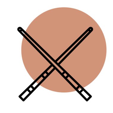 İzole edilmiş renkli bilardo ıstakası Sport ikon Vektör illüstrasyonu