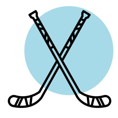 İzole edilmiş bir çift hokey sopası spor ikonu Vektör illüstrasyonu