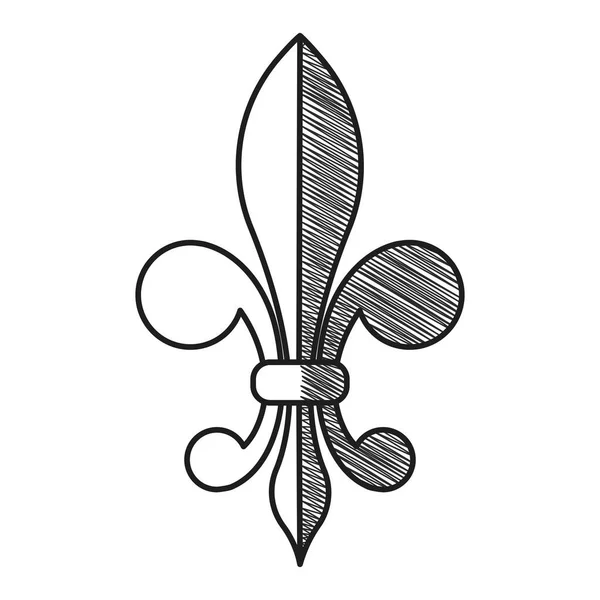 Izolowane Lys Symbol Kwiat Szkic Ikona Wektor Ilustracja — Wektor stockowy