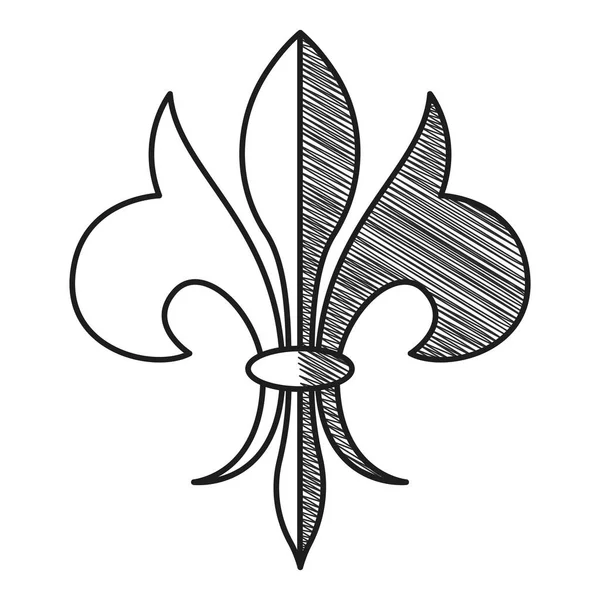 Izolowane Lys Symbol Kwiat Szkic Ikona Wektor Ilustracja — Wektor stockowy