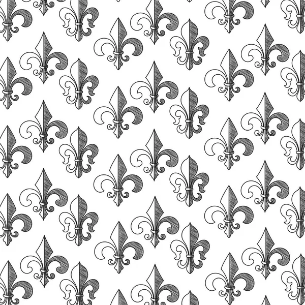 Seamless Pattern Background Lys Flower Symbols Vector Illustration — Stock Vector