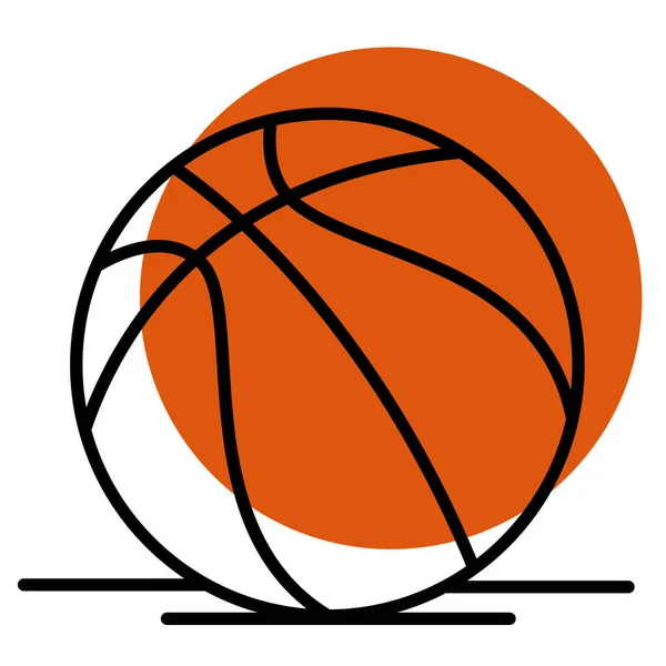 Zole Edilmiş Basketbol Topu Spor Ikonu Vektör Illüstrasyonu — Stok Vektör